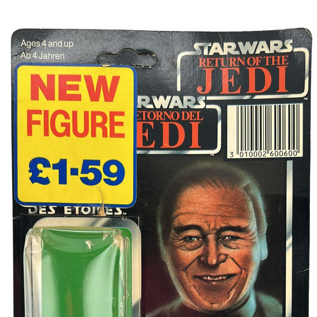 Vintage Star Wars Anakin Skywalker with opened tri-logo cardback with bubble