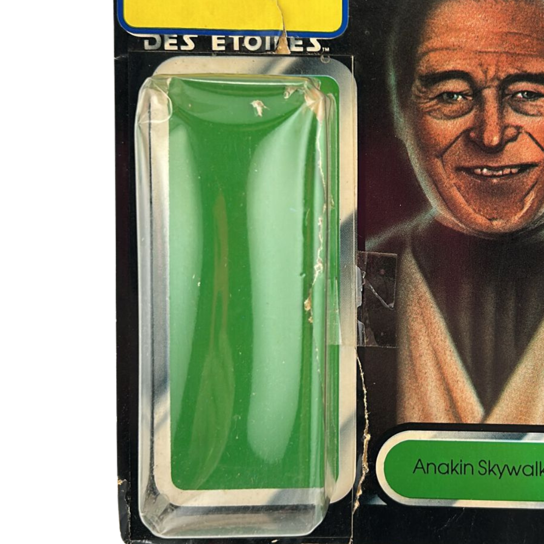 Vintage Star Wars Anakin Skywalker with opened tri-logo cardback with bubble