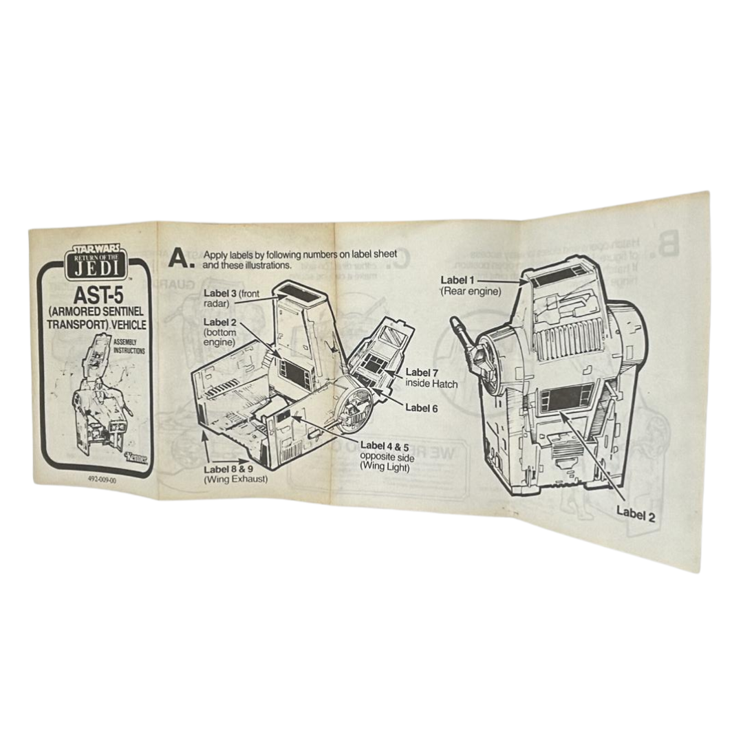 Vintage Star Wars AST-5  instructions by Kenner MINI RIG 464