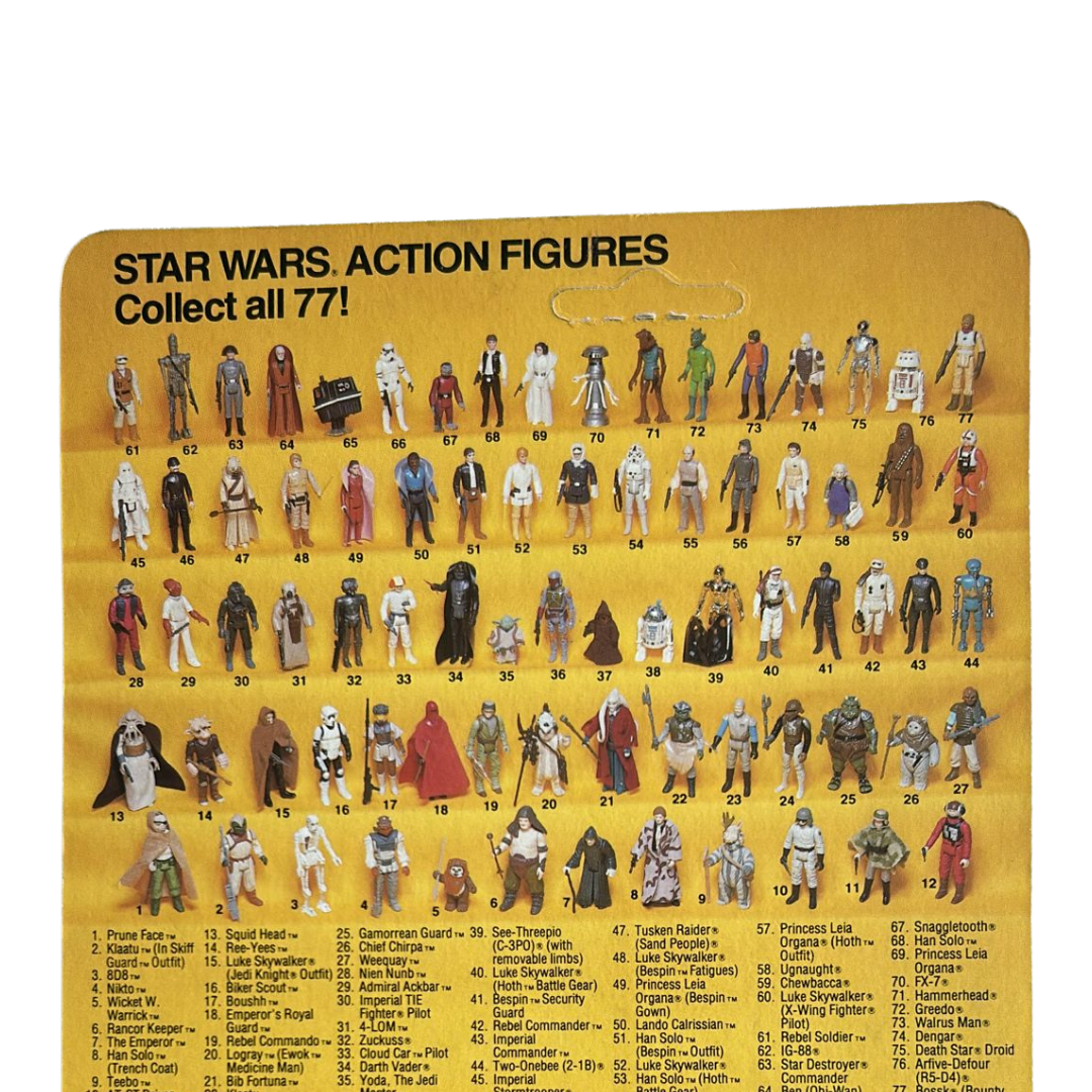 Vintage Star Wars AT AT Driver 77 back cardback 1980s original unpunched