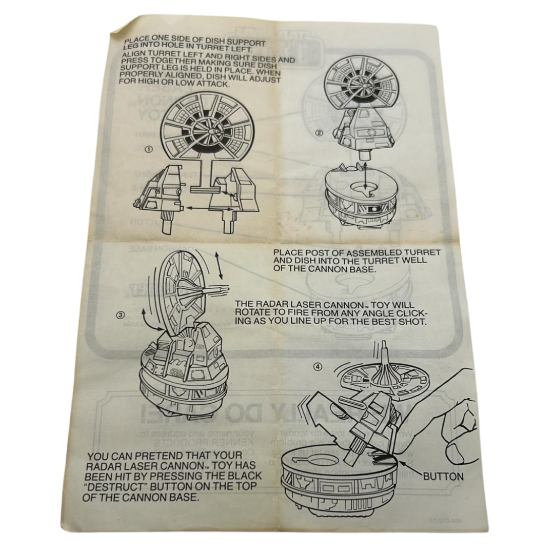 Vintage Star Wars Radar Laser Cannon instructions Mini Rig vehicle 147