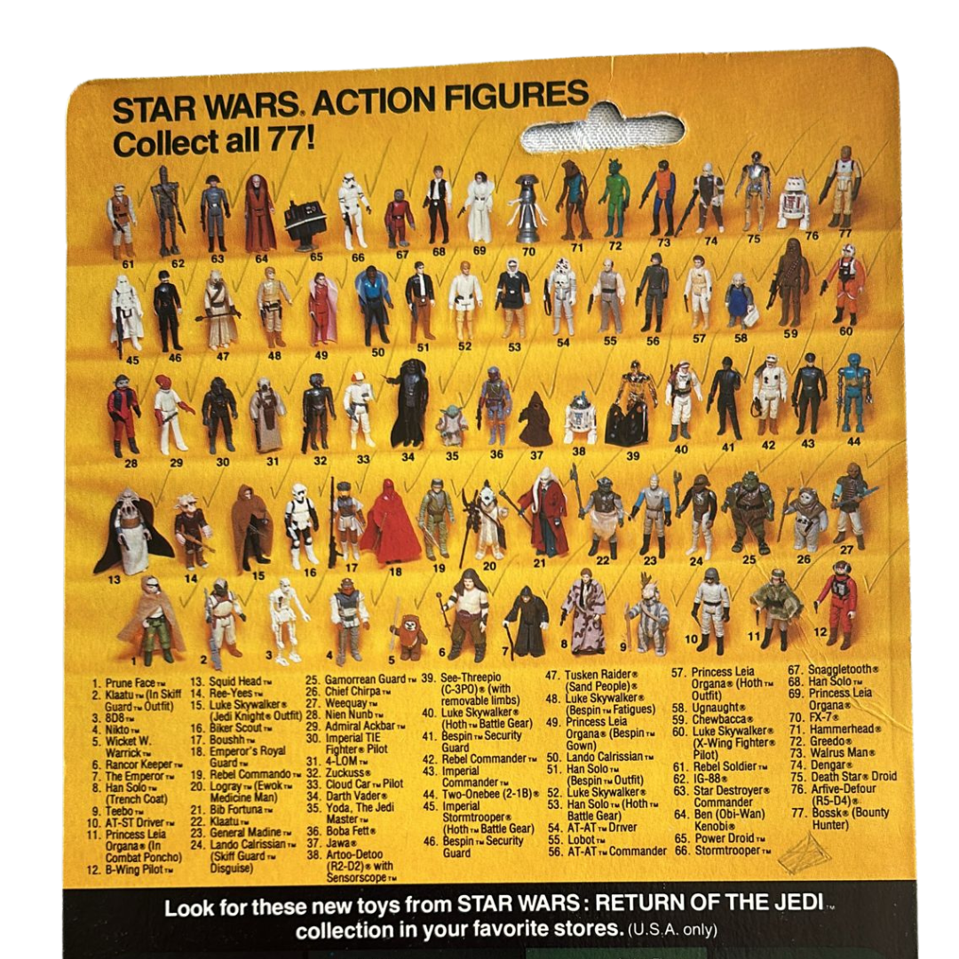 Vintage Star Wars Tusken Raider / Sand People ROTTJ 77 back cardback kenner