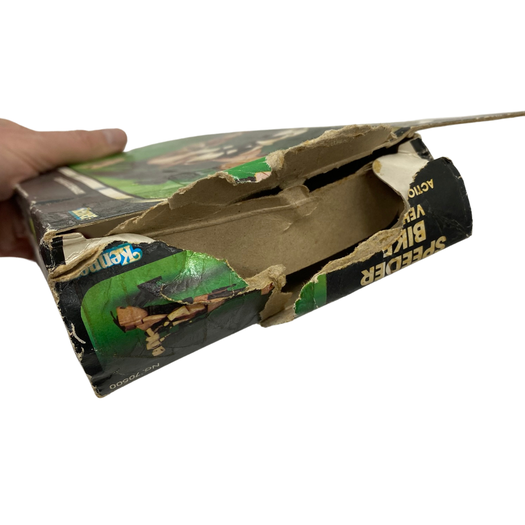 Vintage Star Wars Speeder Bike with box bike missing flaps box damaged 495
