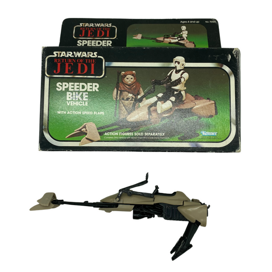 Vintage Star Wars Speeder Bike with box bike missing flaps boxed item