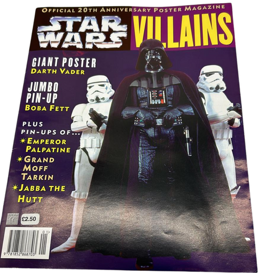 Star Wars Villains 20th anniversary poster magazine  by Titan 1997, Boba Fett