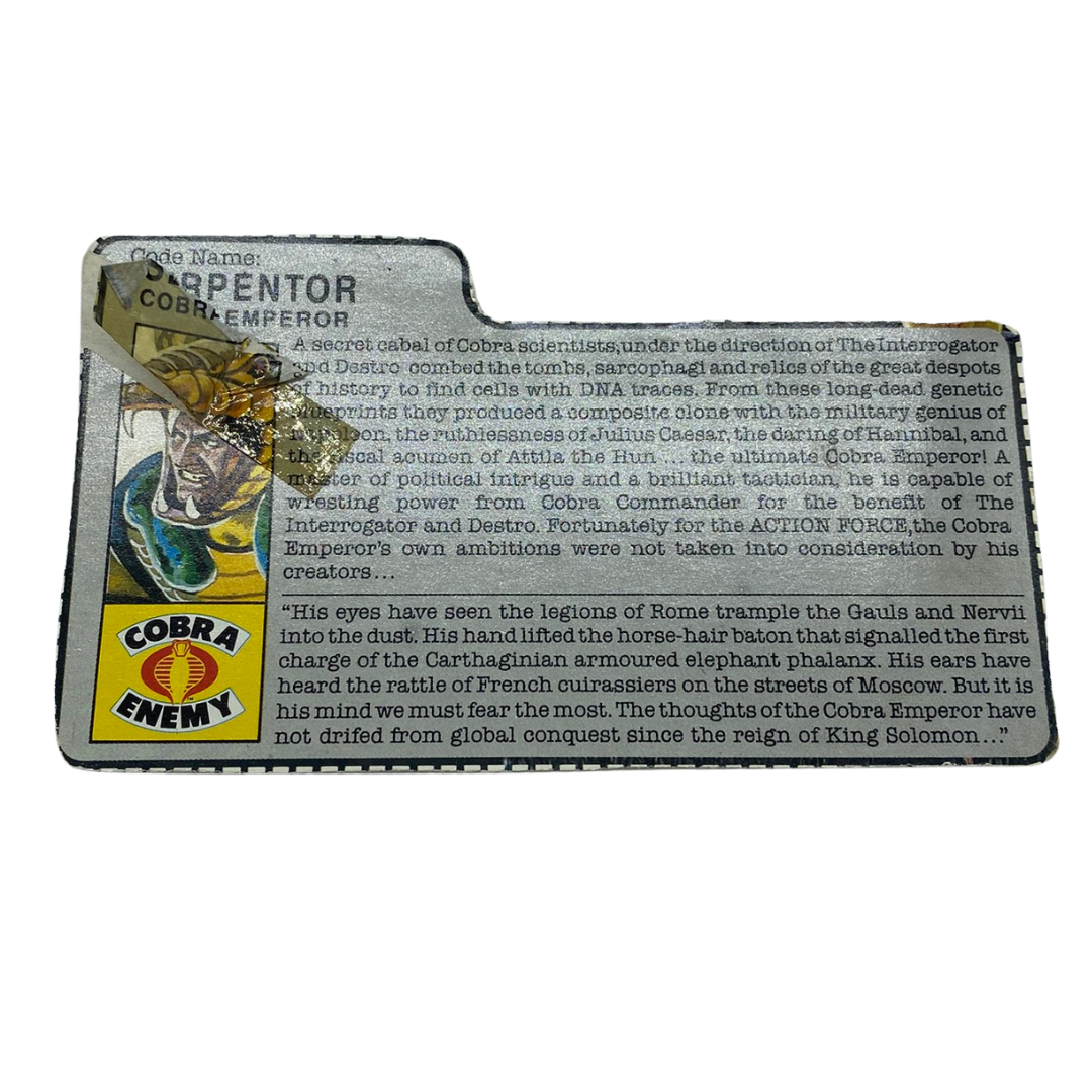 GI Joe, Action Force Serpentor filecard 134