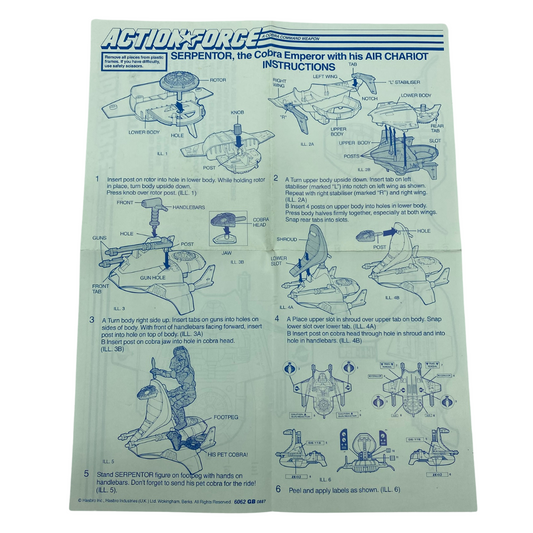 GI Joe, Action Force Serpentor Air Chariot blueprints instructions 129