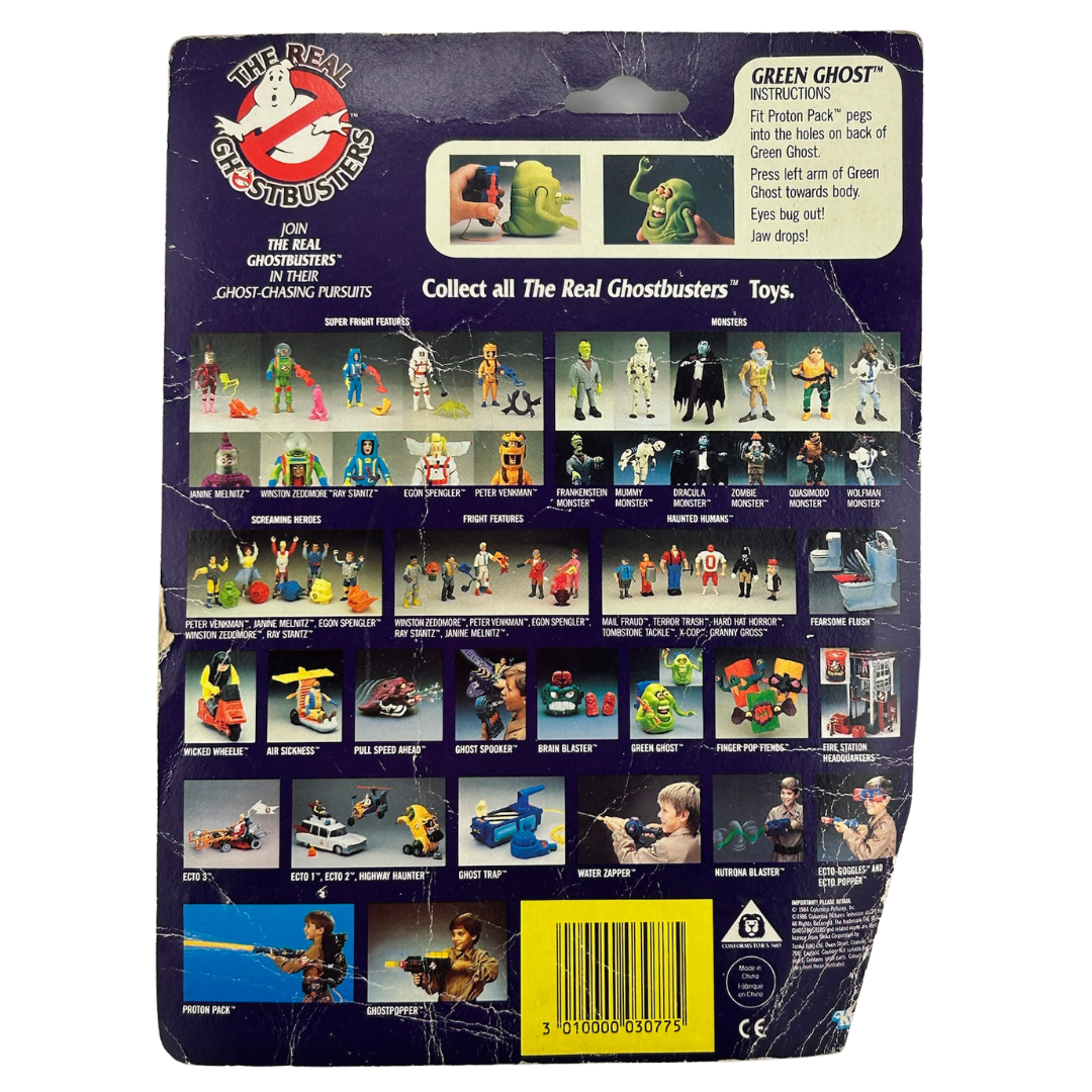 The Real Ghostbusters Slimer Green Ghost used cardback