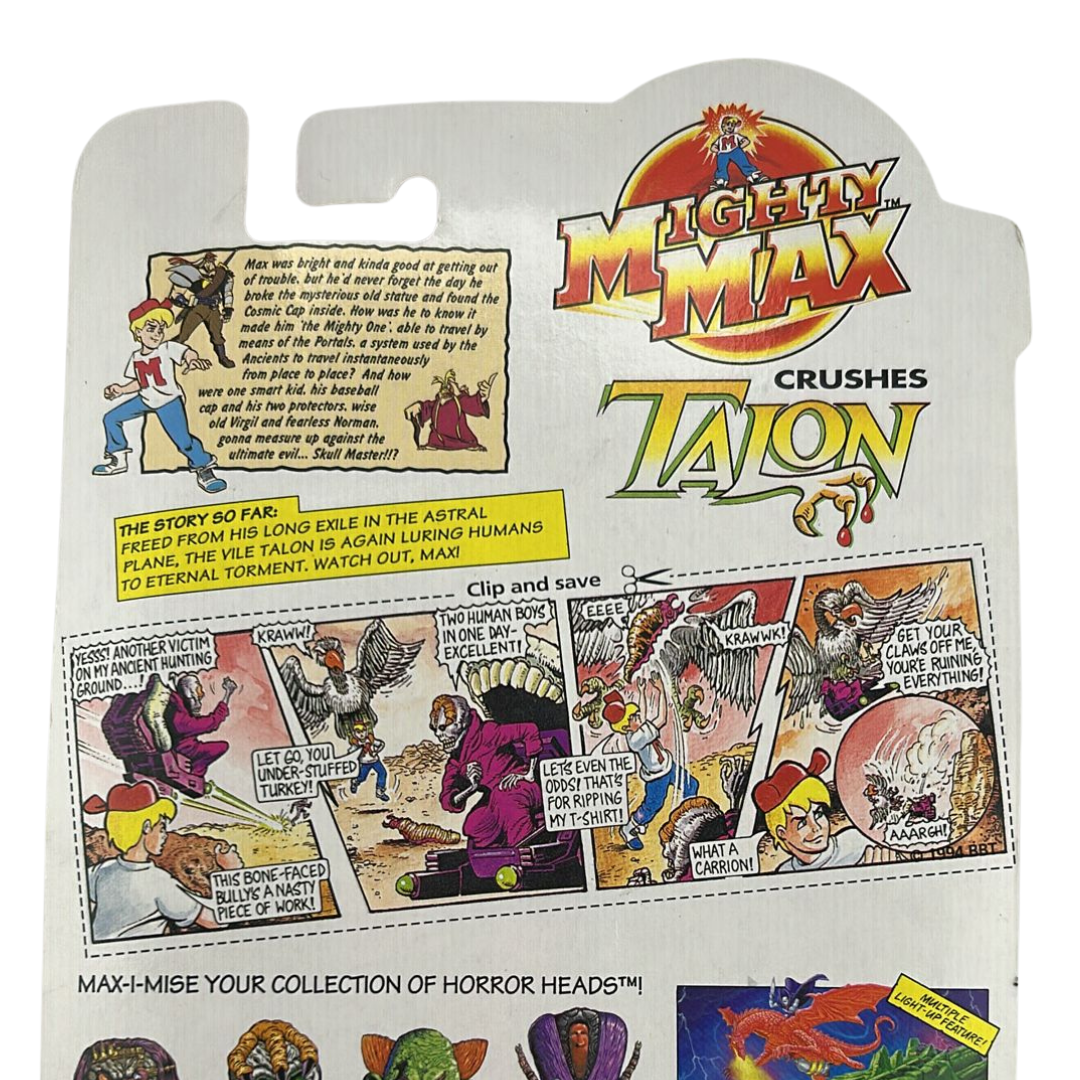Mighty Max Talon mint on card MOC Crushes Clawber Bluebird card