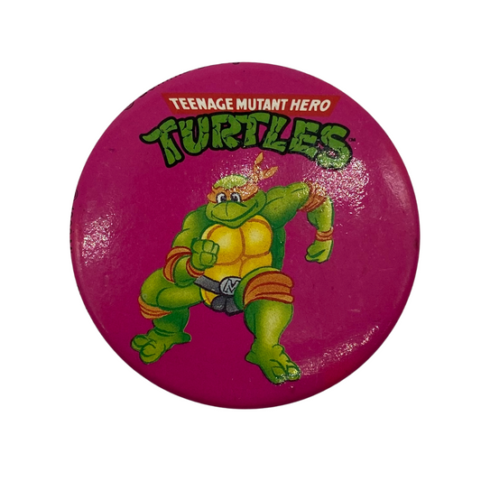 Vintage TMNT  Badge Teenage Mutant Ninja Turtles Michelangelo 1990