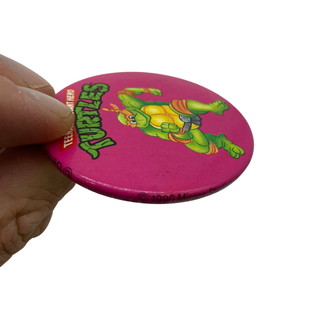 Vintage TMNT  Badge Teenage Mutant Ninja Turtles Michelangelo 1990