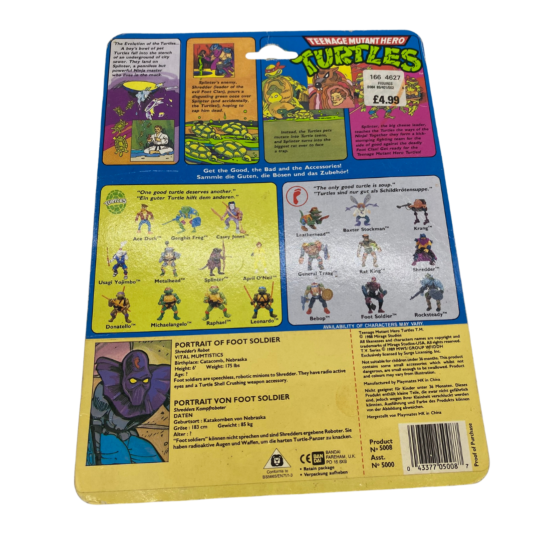 Teenage Mutant Ninja Turtles Foot Soldier figure cardback original