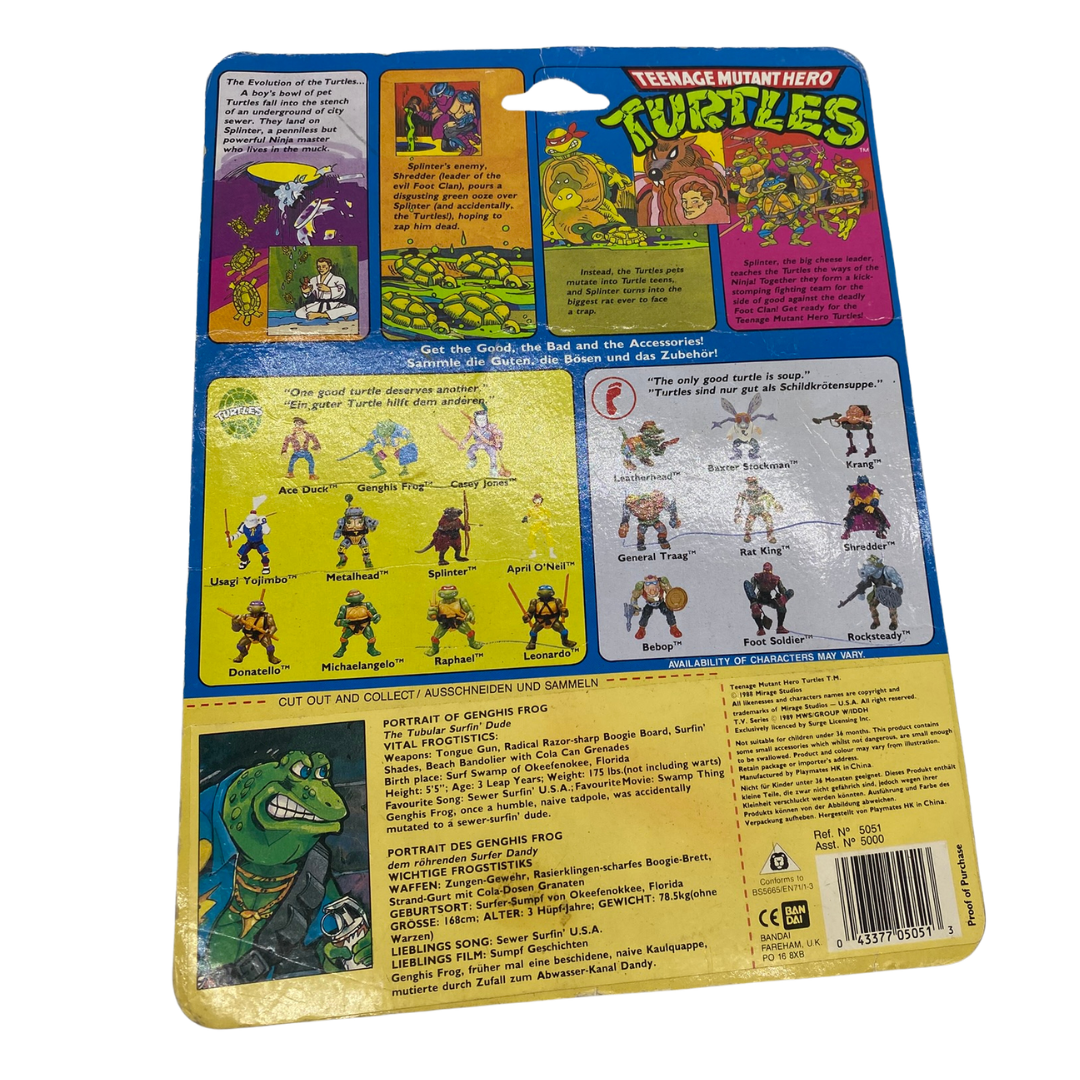 Teenage Mutant Ninja Turtles Genghis Frog figure cardback original