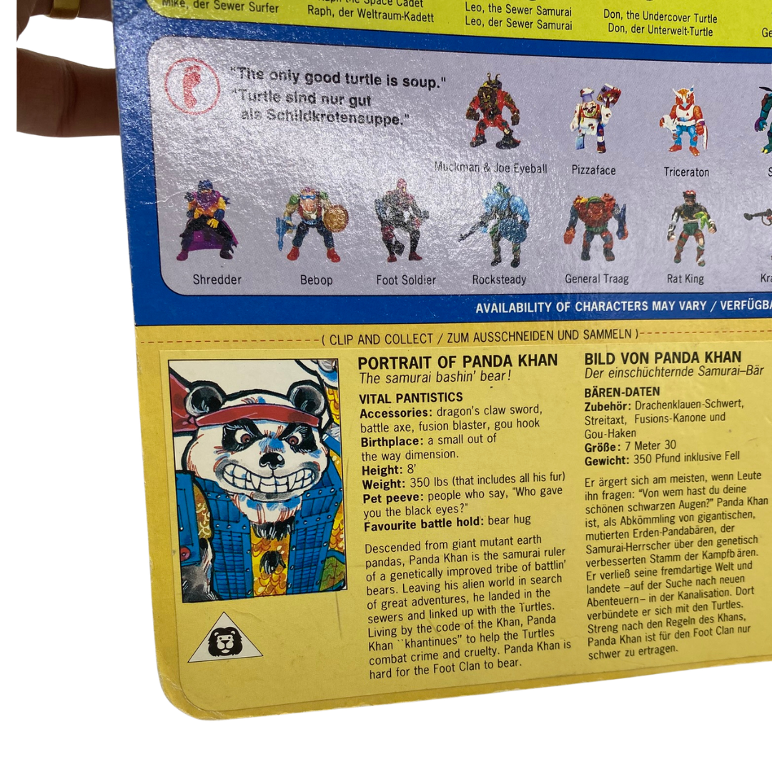Teenage Mutant Ninja Turtles Panda Khan figure cardback original