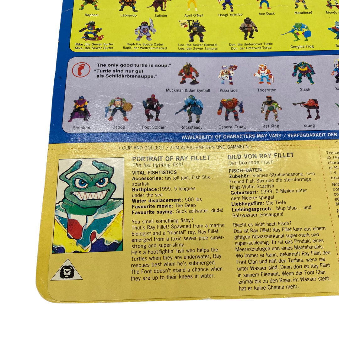 Teenage Mutant Ninja Turtles Ray Fillet figure cardback original