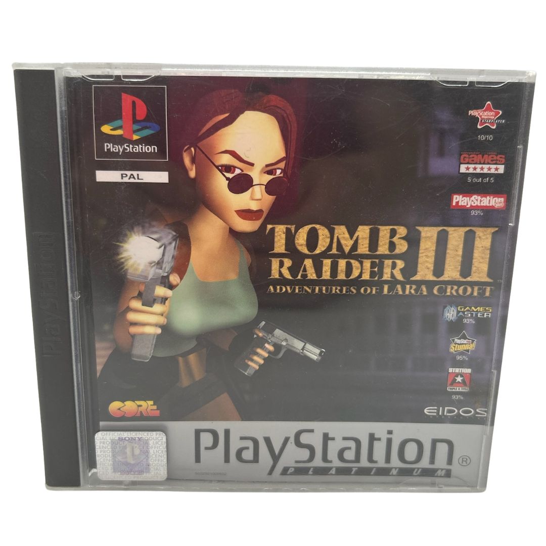 Tomb Raider 3 complete with manual PS1 Lara Croft PlayStation 1 platinum