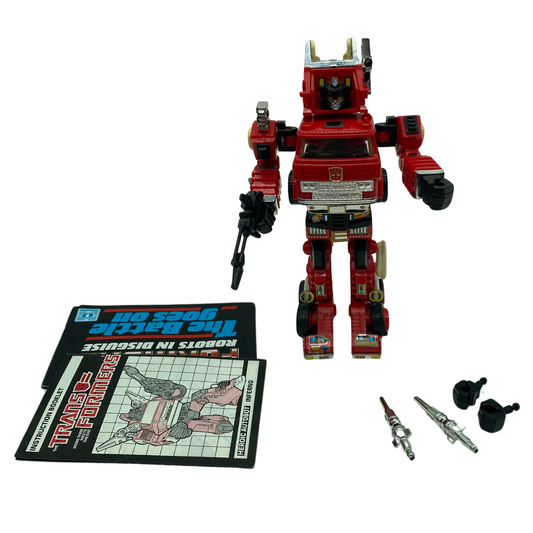 Transformers G1 Inferno Fire engine complete with paperwork 97B