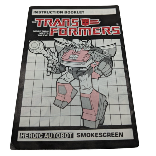 G1 Transformers Smokescreen, instructions