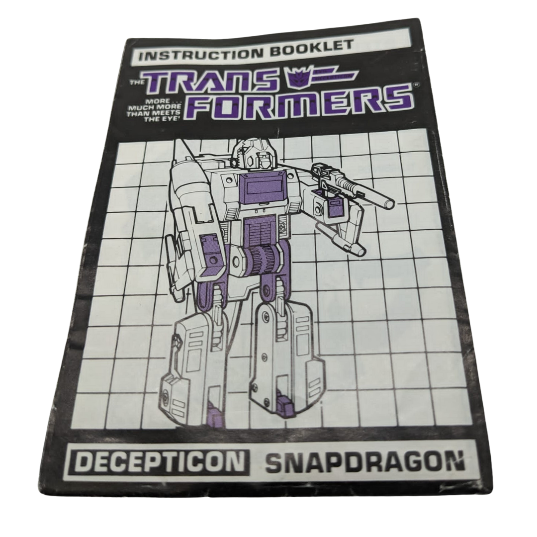 G1 Transformers Snapdragon Headmaster instructions booklet