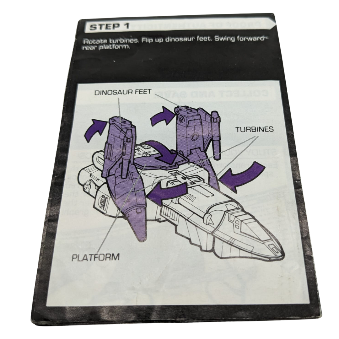 G1 Transformers Snapdragon Headmaster instructions booklet
