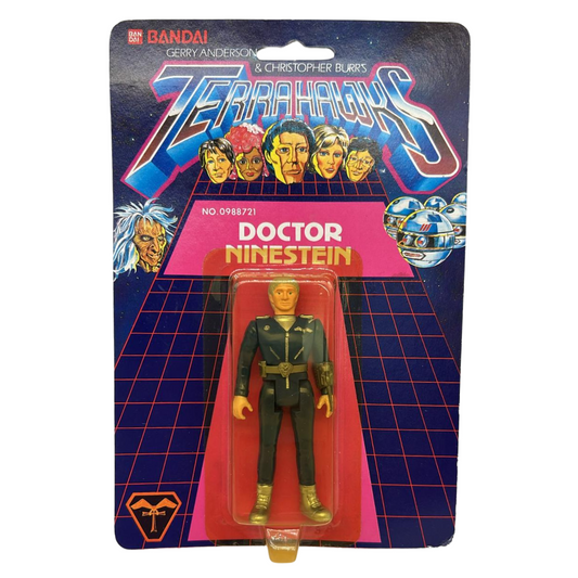 Terrahawks Doctor Ninestein moc mint on card by Bandai