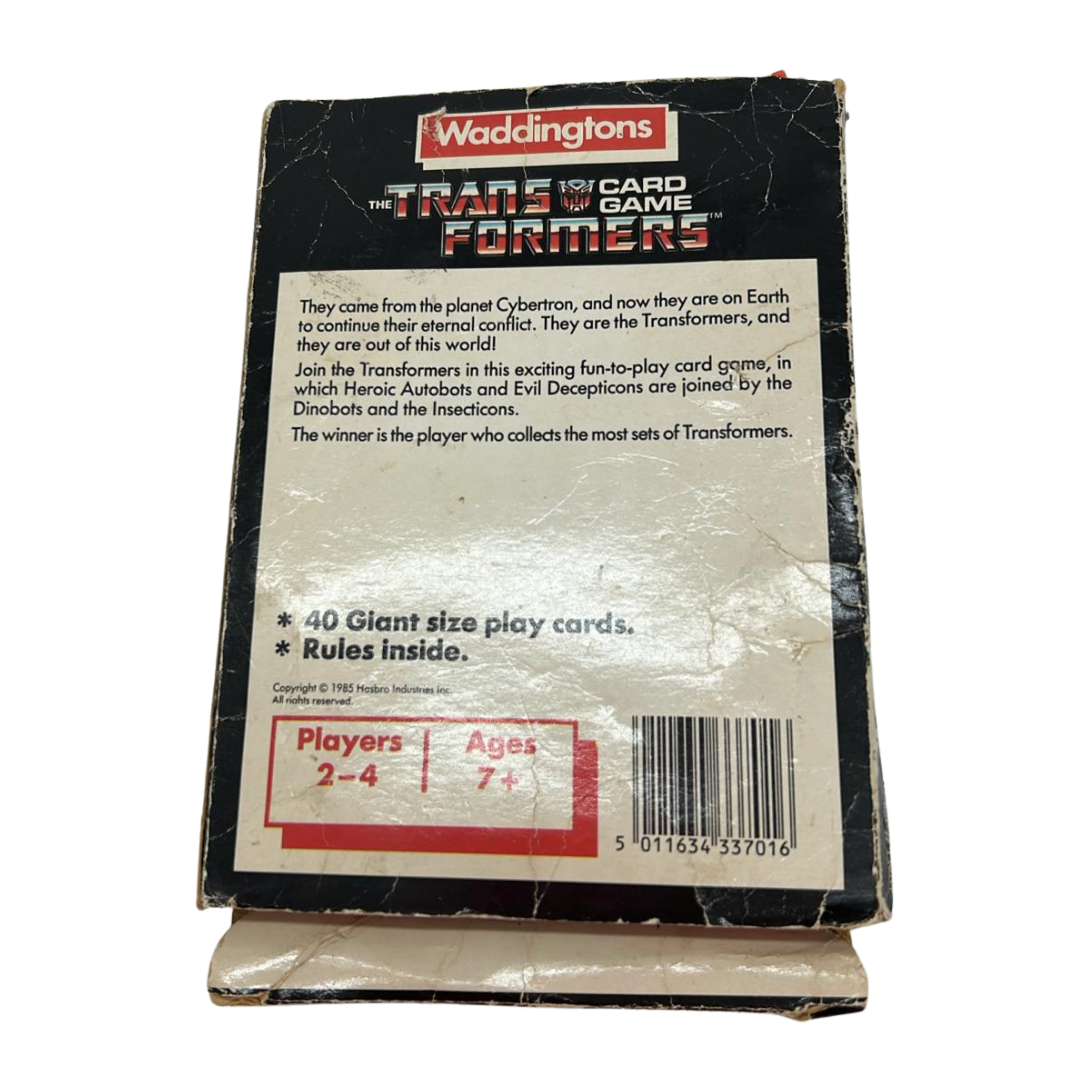 Transformers 1985 card game by Waddingtons with insert and box 419A