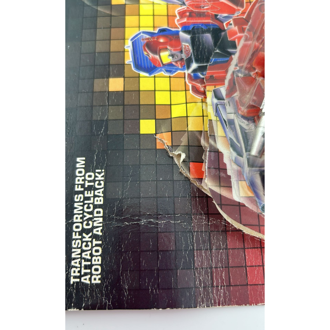 Transformers G1 Override Triggerbot Autobot with opened card and bubble