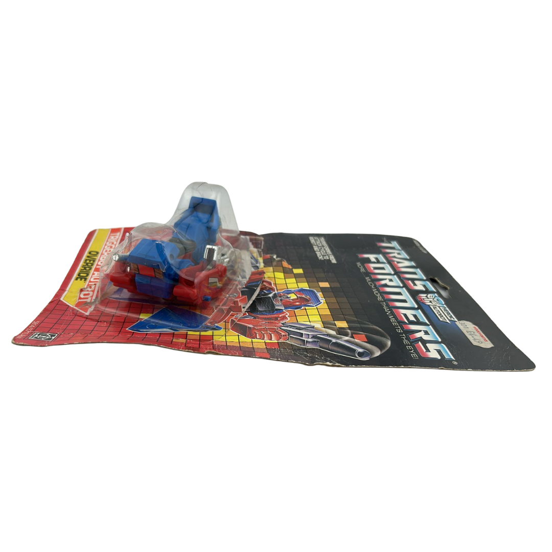 Transformers G1 Override Triggerbot Autobot with opened card and bubble