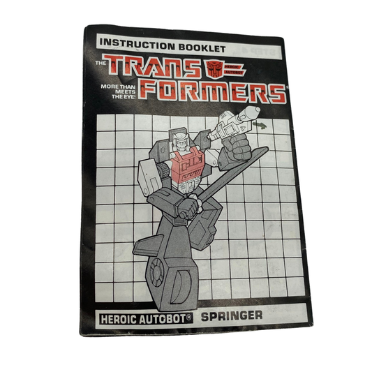 Transformers G1 Springer helicopter instruction booklet 498