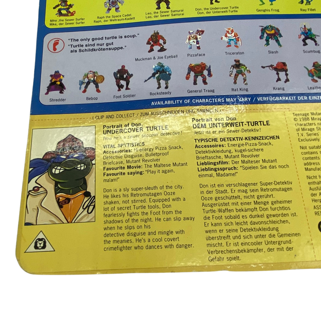 Teenage Mutant Ninja Turtles Undercover Don figure cardback original