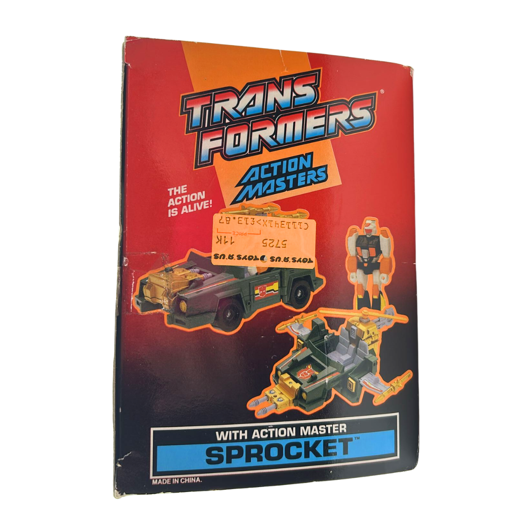 Transformers G1 Action Master Sprocket & Attack Cruiser with box not complete