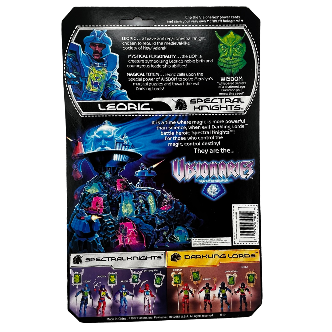 Visionaries Leoric figure original cardback with filecard Spectral Knight