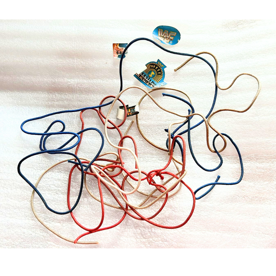 Wwe Blue Ropes WWF / WWE original ring ropes red white and blue plus stickers parts 1 ...