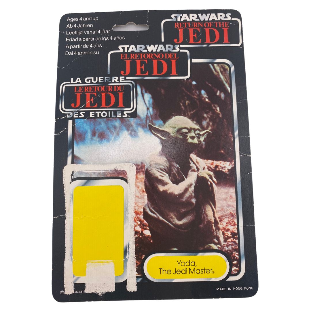 Vintage Star Wars Yoda Jedi Master Tri-Logo ROTJ cardback Palitoy