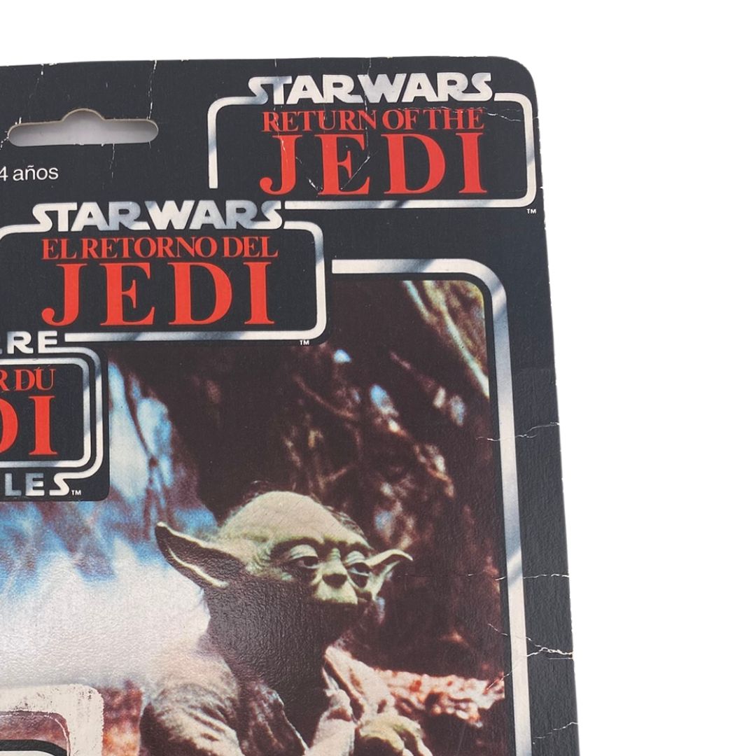 Vintage Star Wars Yoda Jedi Master Tri-Logo ROTJ cardback Palitoy