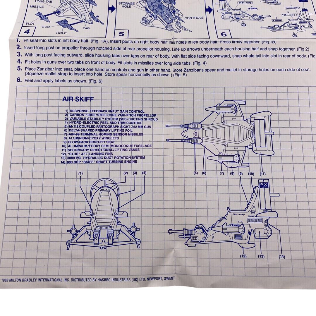 GI Joe, Action Force Zanzibar Air Skiff Vehicle instructions  / blueprints 57