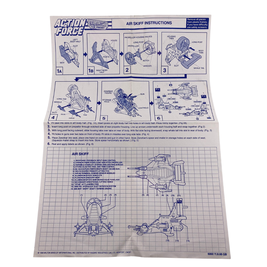 GI Joe, Action Force Zanzibar Air Skiff Vehicle instructions  / blueprints 57