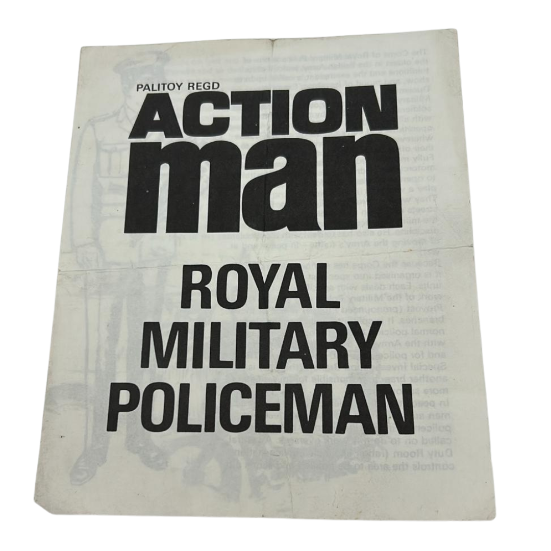 Action Man Royal Military Policeman Manual instructions original Palitoy VAM 641