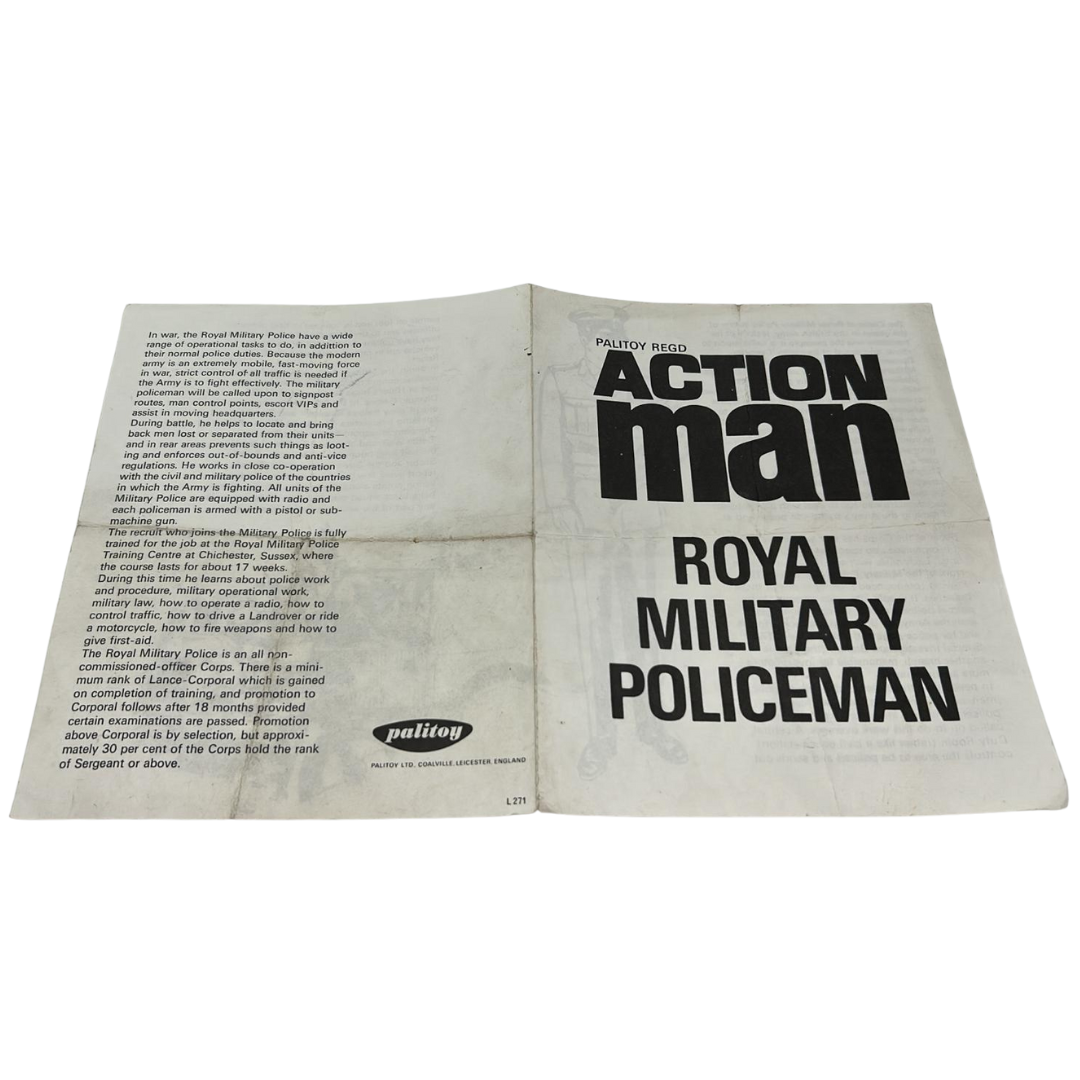 Action Man Royal Military Policeman Manual instructions original Palitoy VAM 641