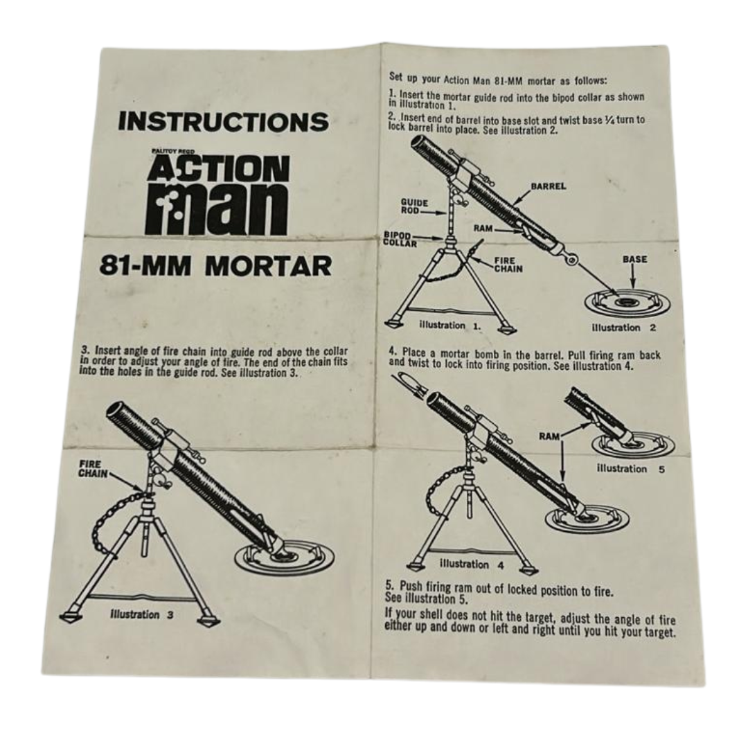 Action Man 81 MM Mortar Manual instructions original vintage Palitoy VAM 641