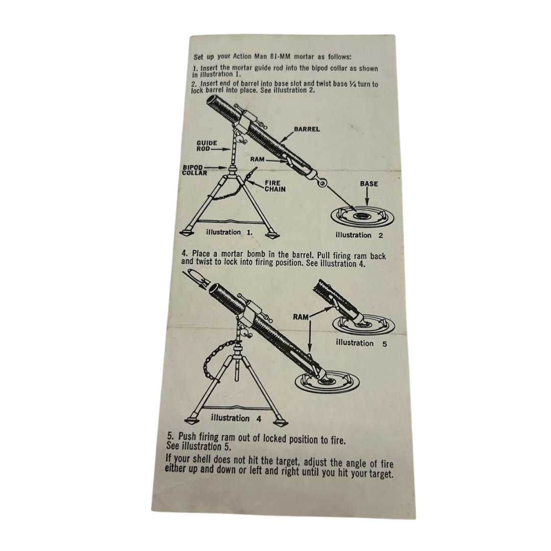 Action Man 81 MM Mortar Manual instructions original vintage Palitoy VAM 641