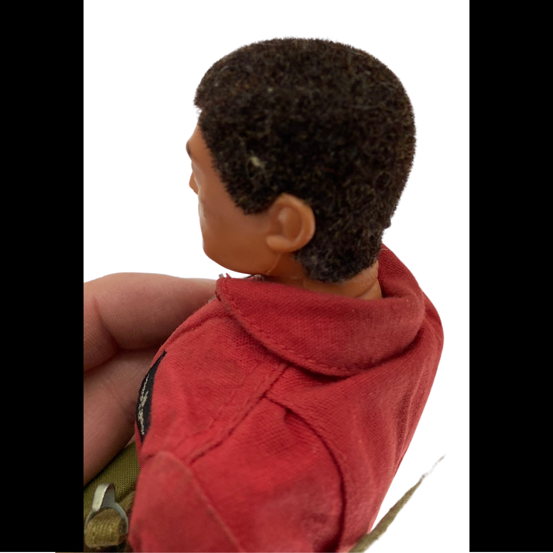 Vintage Action Man figure with Red Devil parachute uniform head repaired