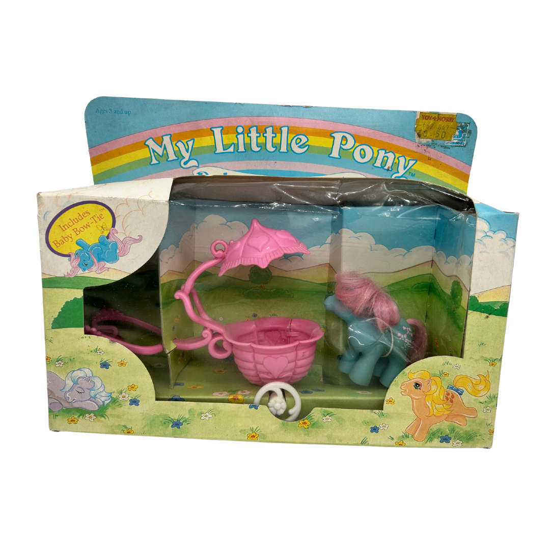 My Little Pony Baby Pony Stroller G1 with Baby Bow tie with box & inserts