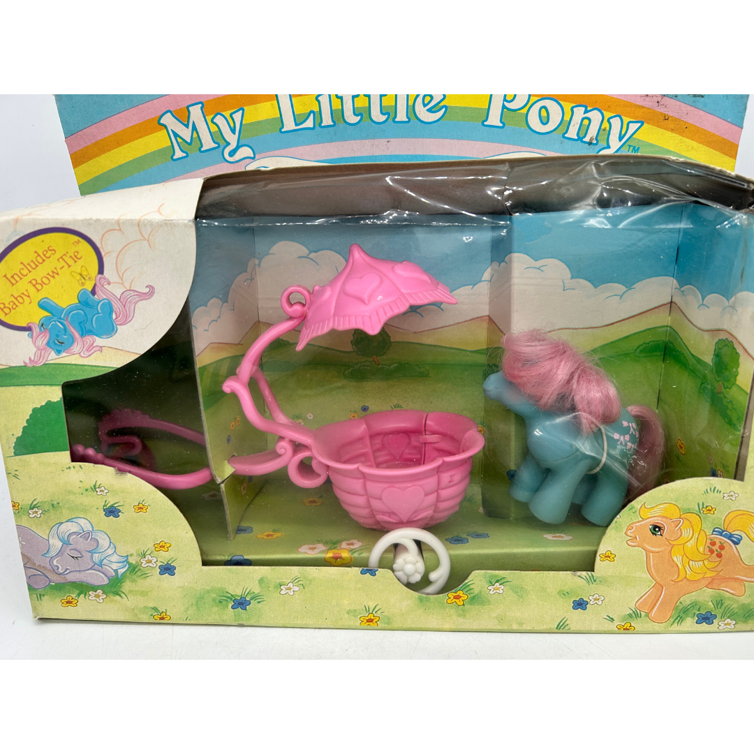 My Little Pony Baby Pony Stroller G1 with Baby Bow tie with box & inserts