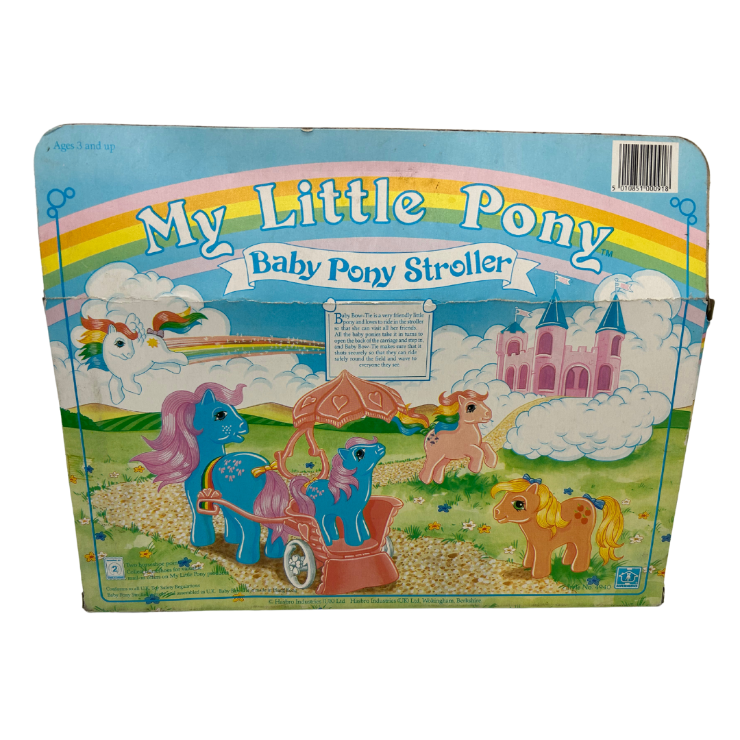 My Little Pony Baby Pony Stroller G1 with Baby Bow tie with box & inserts