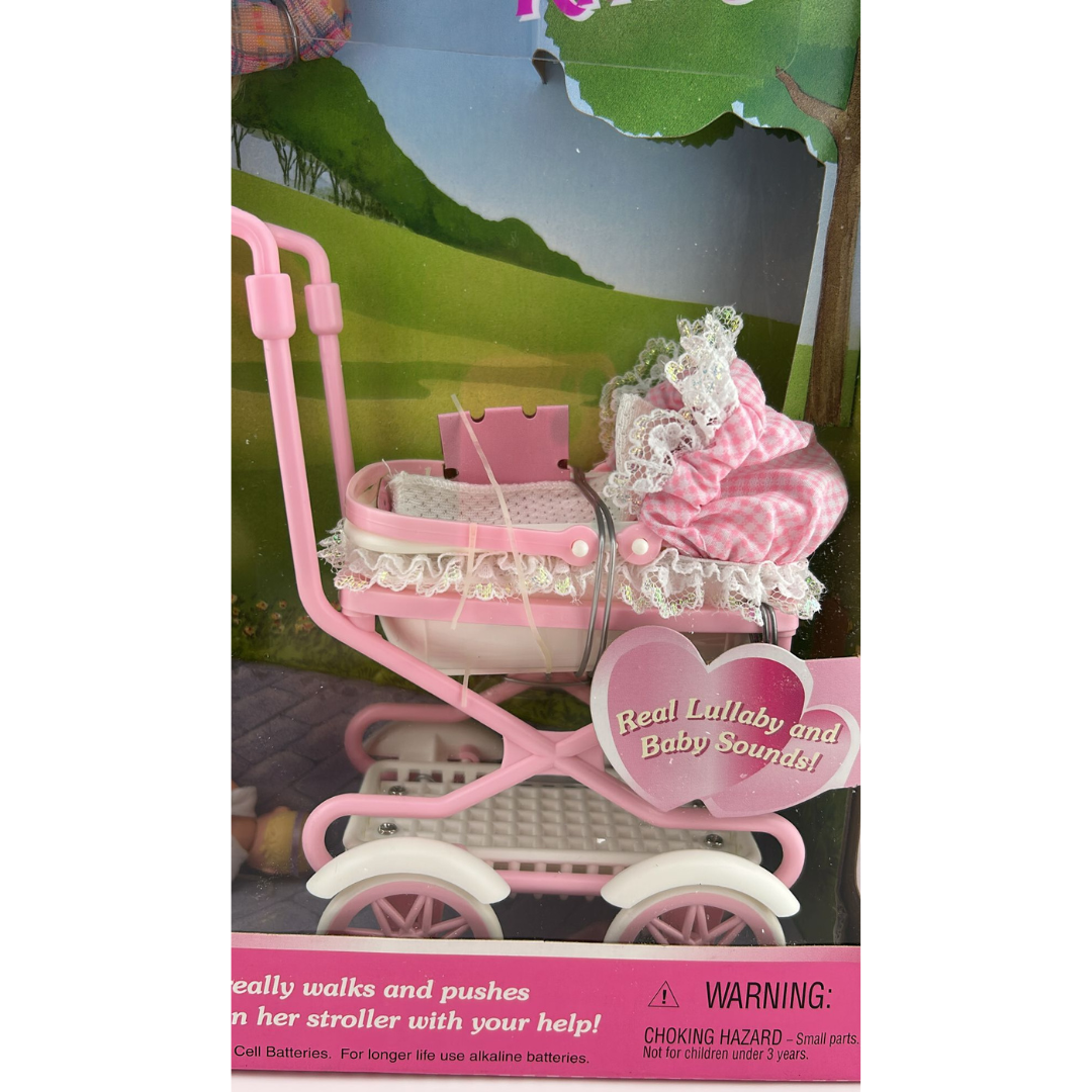 Barbie Walking Barbie & New Baby Sister Krissy & baby pram 22232