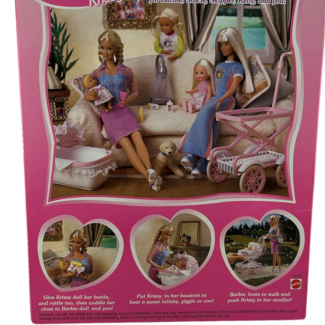 Barbie Walking Barbie & New Baby Sister Krissy & baby pram 22232