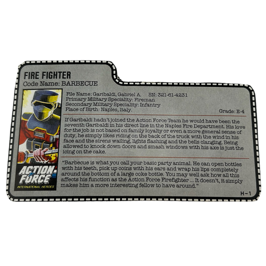 GI Joe, Action Force Barbeque filecard 703