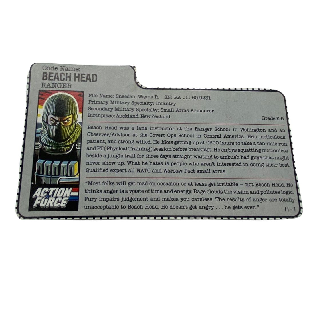 GI Joe, Action Force Beach Head filecard / file card 566