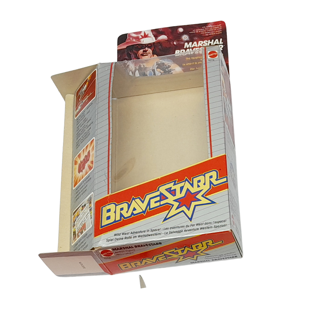 Bravestarr complete figure in opened box with bubble by Mattel included badge